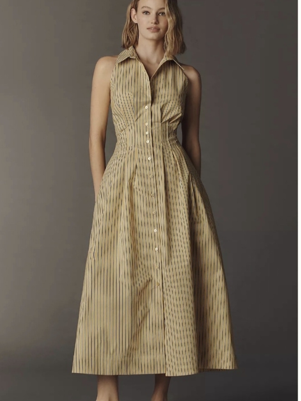 Anthropologie Exquise The Tobie Sleeveless Shirt Dress XS $188